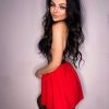 Spódniczka Czerwona w Zakładki Rozkloszowana na zamek - obrazek 10