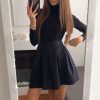 Spódniczka CZARNA w Zakładki Rozkloszowana na zamek - obrazek 5