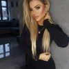 MODNA CZARNA BLUZKA Z GUZIKAMI na RĘKAWACH - obrazek 4