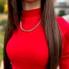 CZERWONA BLUZKA pół GOLF Długi RĘKAW - obrazek 8