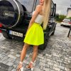 Spódniczka NEONOWA ŻÓŁTA w Zakładki NEON Rozkloszowana na zamek LATO - obrazek 3