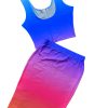 KOMPLET OMBRE TOP + Spódniczka Ołówkowa MIDI na gumce LATO - obrazek 6