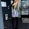 Spódniczka w KRATKĘ czarno biała Rozkloszowana w Zakładki na ŚWIETA - obrazek 14