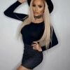 SPÓDNICZKA CZARNA MINI w KROPKI GROSZKI ołówkowa na Gumce - obrazek 12