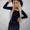 SPÓDNICZKA CZARNA MINI w KROPKI GROSZKI ołówkowa na Gumce - obrazek 7